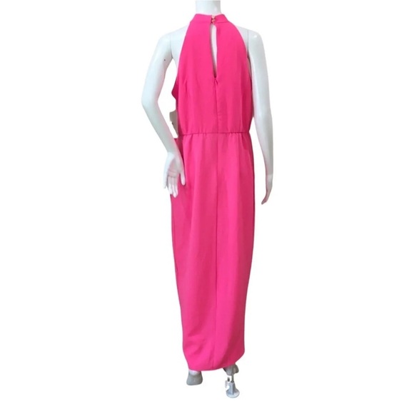 Julia Jordan Neon Pink Knot Neck Halter midi Dress sue 10 new - Picture 5 of 7
